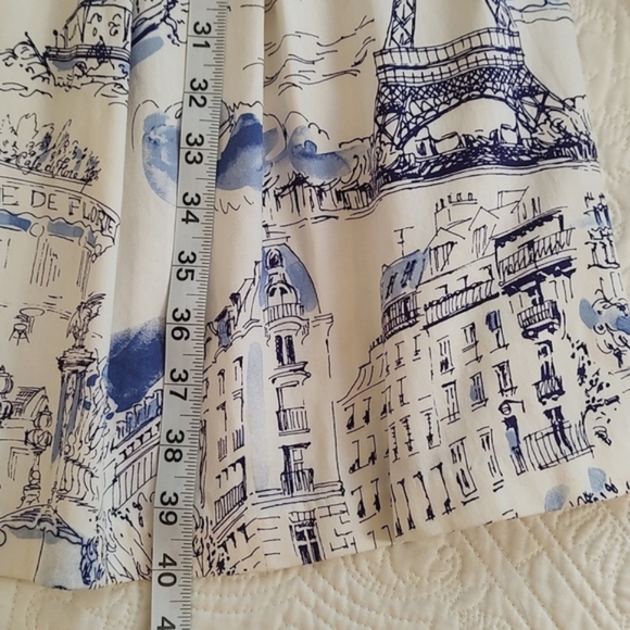 Chetta B Woman's Summer Paris Print Fit & Flare Dress/ Size 10 - Picture 11 of 14